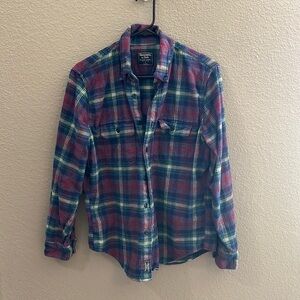 Abercrombie Plaid Flannel Shirt Size Small